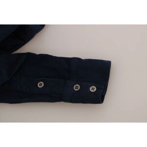 Acht Cotton Blue Corduroy Long Sleeves Shirt Top Women's Blouse